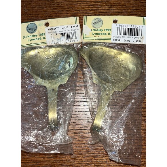 3 Solid Brass Pig Hooks Swing Matching Farmhouse Kitchen Vtg 1992 Hosley Retired - Picture 6 of 6